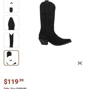 Black Suede Western Cowboy Boots brand new , never worn outside, fit too loose